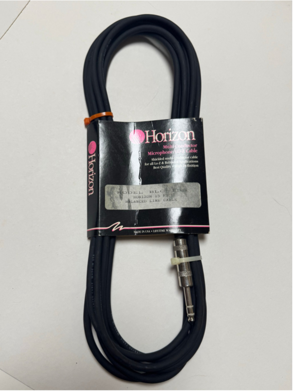 Horizon 15ft Balanced Microphone Cable BLC-15S - 1/4” to stripped bare tinned